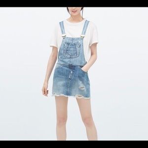 ZARA Denim Overall Dress